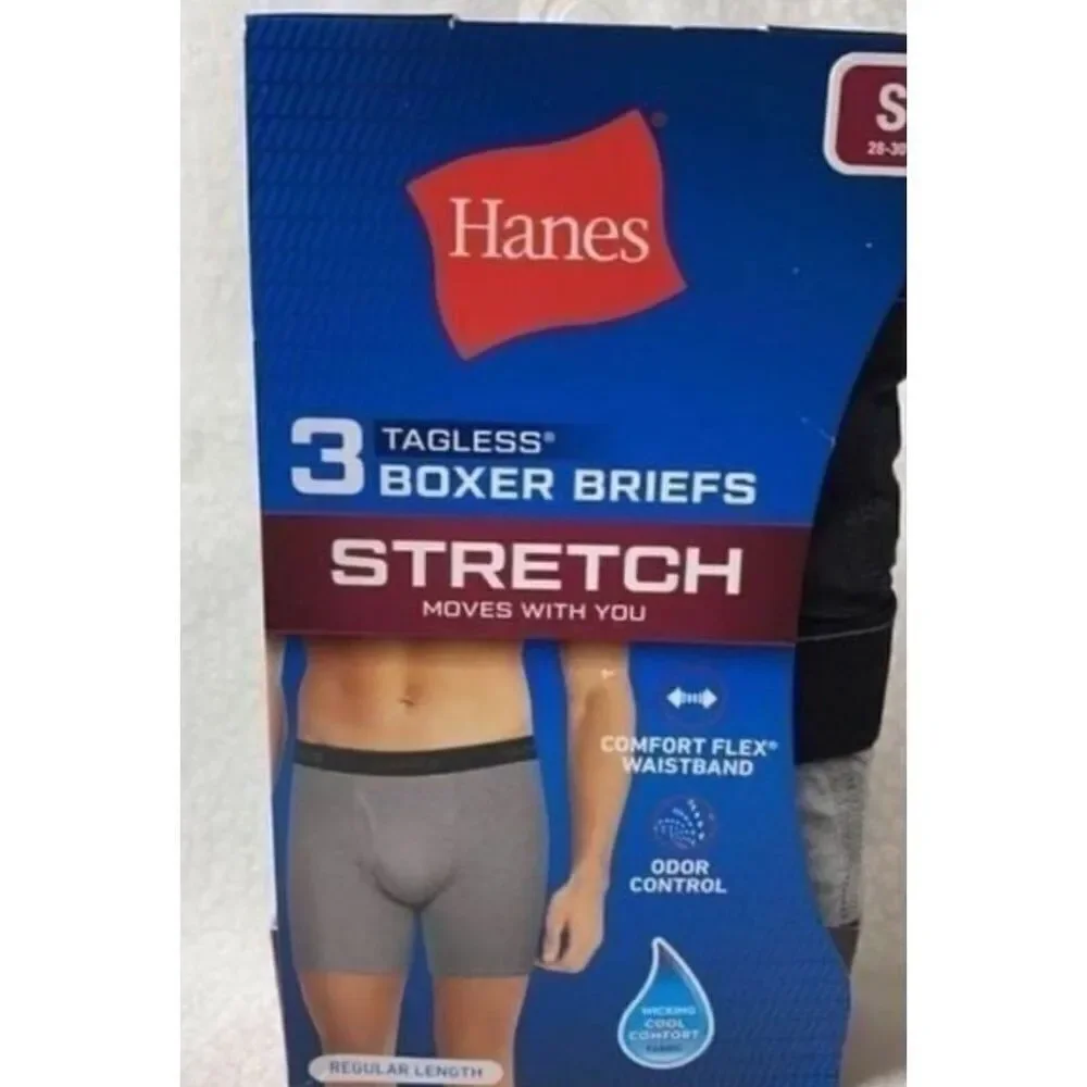 HANES 3 Small Tagless Boxer Briefs